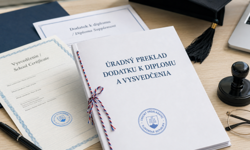 Úradný preklad dodatku k diplomu a vysvedčenia